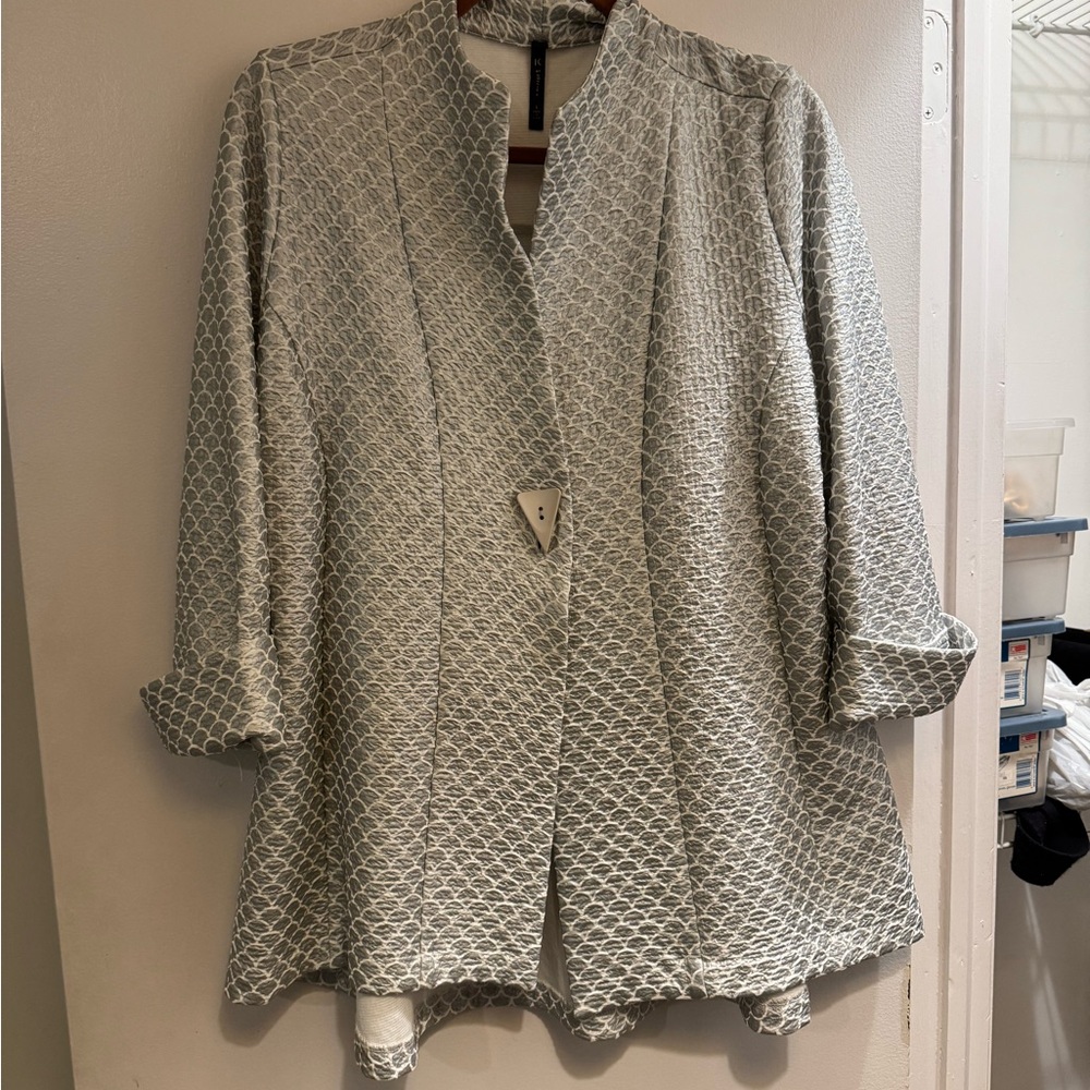 Ic Collection Textured Gray Jacket Large - image 1